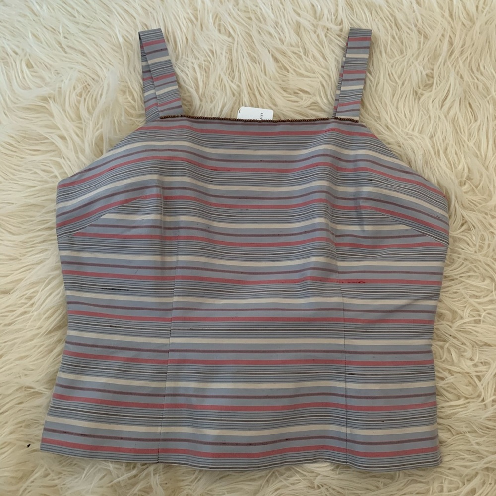 Silk Club Collection Striped Tank Top